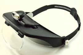 Kopfbandlupe mit verschiedenen Linsen und LED