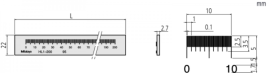 Mitutoyo Glasmaßstab + GB Inspektionszertifikat, Skalenteilung 0,1mm
