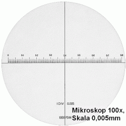 PEAK 2050 Stiftmikroskop, seitenrichtige Darstellung, Messskala