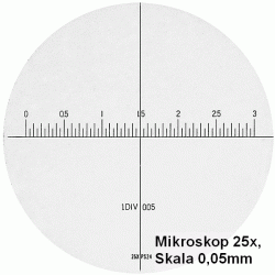 PEAK 2050 Stiftmikroskop, seitenrichtige Darstellung, Messskala