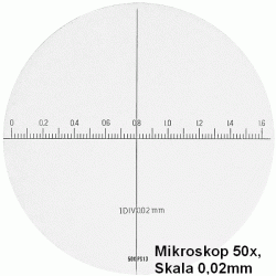 PEAK 2050 Stiftmikroskop, seitenrichtige Darstellung, Messskala