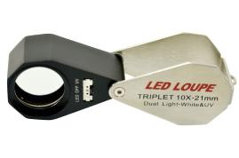 LED /UV Präzisions-Einschlaglupe Triplet Glaslinse, 10x, Ø 20,5