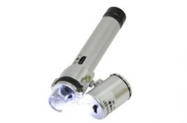 Stiftmikroskop 100x, mit 2 LED, 1 UV-LED