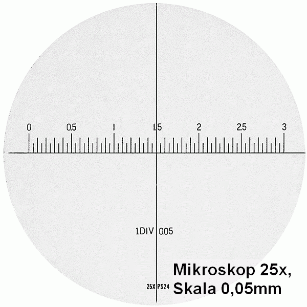 PEAK 2050 Stiftmikroskop, seitenrichtige Darstellung, Messskala