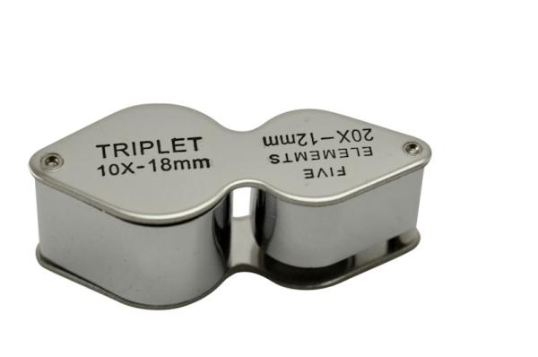 Triplet®-Doppel-Einschlaglupe 10x/18mm; 20x/12mm