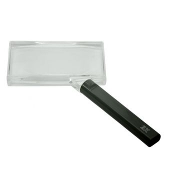 Handlupe, 2x, 100x50mm, transparenter Linsenrand